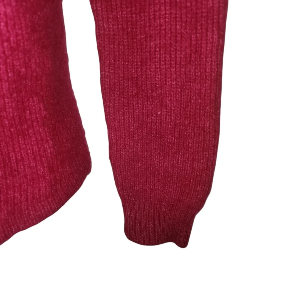 Tahari Merino Blend Fuchsia Knitwear Turtleneck Sweater Women's M - Picture 4 of 8